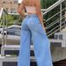High-Waisted Flared Jeans For Women | Vintage Washed Denim Pants With Stretch – Slimming Wide-Leg Design For Casual & Chic Style (XS-XL)_mkmklike.com