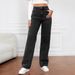 Women's High-Waisted Blue Jeans - Loose Fit Straight Leg,Stretch-Free Cotton, Long Trousers For Spring & Fall_mkmklike.com