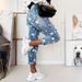 Women's Clothing Printed Pattern Ripped Straight Casual Jeans Women_mkmklike.com