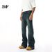 EF JEANS | 2025 Spring New Korean Version Of Micro-pull Retro Blue Slim And Thin Vibe Denim Casual Trousers_mkmklike.com