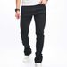 Trendy Tight Fitting Micro Flared Denim Pants For Men's Commuting, Small Horn Solid Color Jeans_mkmklike.com