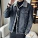 Men's Denim Jacket With Fleece And Men's Lamb Fleece Slim Fit Collar Casual Jacket Thick_mkmklike.com