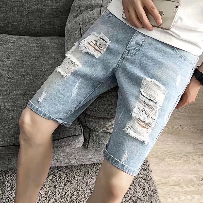 Men's Clothing Summer Social Spirit Guy Handsome Ins Shorts Mid Length Pants_mkmklike.com