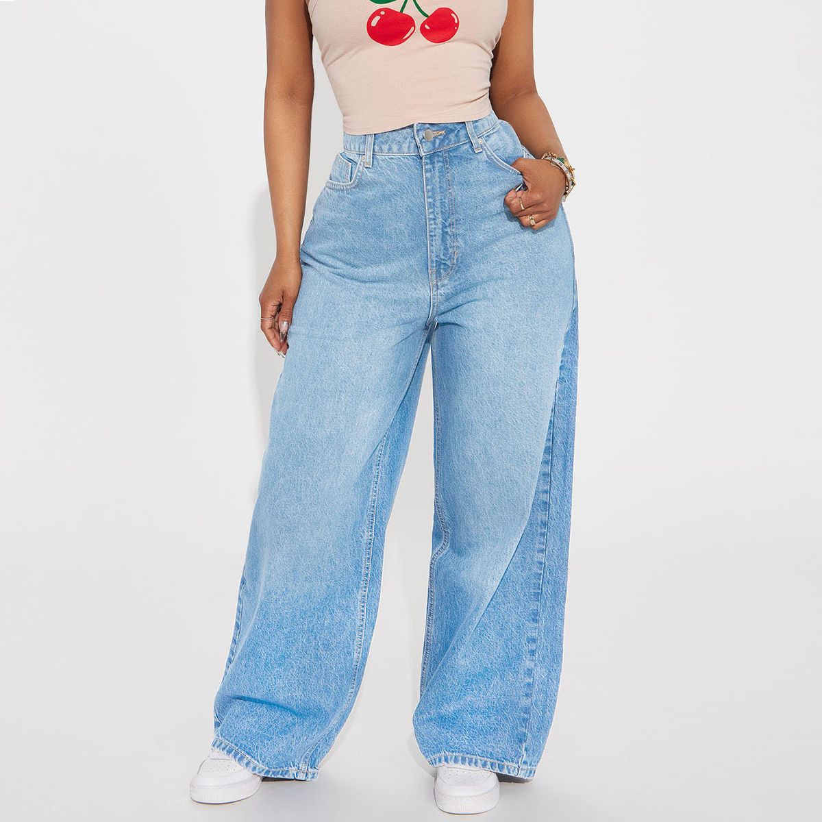 Women's Clothing Retro Loose Scimitar Wide Leg Straight Jeans_mkmklike.com