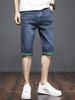 Seven-point Denim Shorts Men's Summer Korean Version Trend Straight Slim-fit 67-point Pants Fashion Trend Brand Versatile Casual Breeches, Blue 28_mkmklike.com