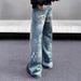 Nordmann European And American High Street Vibe Style Retro Ink Splash Draped Jeans For Men, Niche Design Sense, Straight-Leg_mkmklike.com