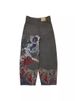 Men's Y2K Retro Wide Leg Jeans - Hip Hop Punk Embroidered Loose Fit Denim Pants For Streetwear & Casual Wear_mkmklike.com