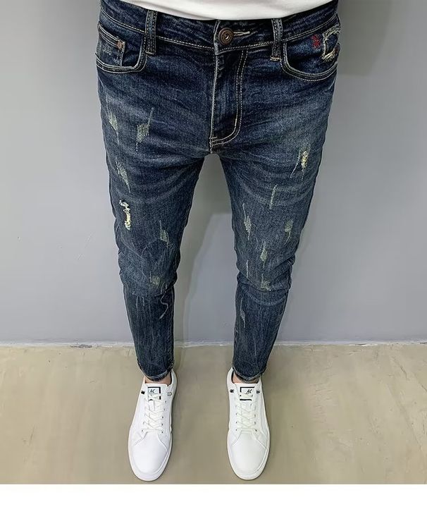 European And N Men's Autumn And Winter Jeans Men's Slim Fashion Handsome Boy Pants_mkmklike.com