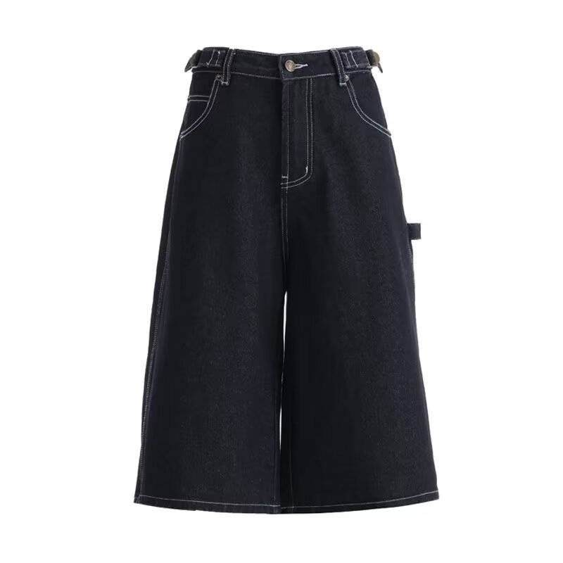 Cross Border Seven Point Jeans In Summer American Thin Loose Slim Wide Leg Pants Street Trend Straight Pants_mkmklike.com