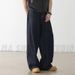 American Denim Blue Wide Curved Jeans For Men Deconstructing Straight Leg Loose Casual Long Pants Trendy Brand_mkmklike.com