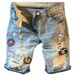 Summer 2025 Denim Shorts Casual Short Pants Men's Ripped Holes Do Old Embroidery Patch Low Rise Designer Denim Jeans For Men_mkmklike.com