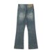 Men's Clothing Jeans Cowboy Men's Trendy Vintage Fashion, Loose Fitting Wide Leg Micro Flared Pants, Contrasting Color Washed Long Pants_mkmklike.com