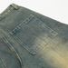 American Stle Vintage Washed Denim Scimitar Pants Men Heav Stitching Split Deconstructed Loose Wide Leg Trousers_mkmklike.com