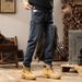 Large Size Men's Clothing Spring And Autumn New American Style Retro Jeans Men's Simple Small Straight Feet Slim Jeans Men's Youth_mkmklike.com