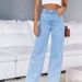 Stretch High-Waisted Wide Leg Jeans For Women - Comfortable Office & Casual Denim Pants (XS-6XL, Light Blue/Dark Blue/Black/Charcoal)_mkmklike.com