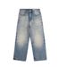 Trendy Washed Straight-Leg Jeans For Men American Style Loose Wide-Leg Pants High Street Floor-Length Trousers_mkmklike.com