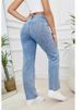 Vintage Embroidered High-Waisted Jeans – Stretch Cotton Denim Pants With Floral Stitching & Straight Leg_mkmklike.com