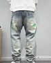 Men's Clothing High End Graffiti Hand Painted Handsome Trendy Brand Ins American Jeans Men's Loose Small Straight Spring And Autumn Long Pants_mkmklike.com