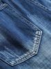 Men's Denim Shorts With Summer Holes, Randomly Pasted With Fabric, Slim Fit Straight Leg, Worn And Trendy Men's Pants, Not Including Waistband_mkmklike.com