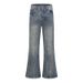 Men's Clothing Retro Washed Whiskered Straight Leg Flared Jeans, Unisex Trendy Loose Fit Versatile Long Pants_mkmklike.com