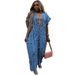 Women's Clothing Loose Denim Sexy Deep V Hole Wide Leg Jumpsuit_mkmklike.com