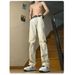 Men's Clothing Smoky Gray Curved Slim Fit Jeans For Plus Size Men Thick Legs Big Buttocks American High Street Style Slightly Flared Pants_mkmklike.com