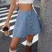 K New Denim Button Short Umbrella Skirt For Women_mkmklike.com