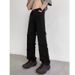 Cleanfit Men's Slim Fit Ripped Jeans Slightly Flared Black Pants Trendy Brand American High Street Style Vibe_mkmklike.com