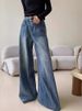 K Casual Jeans Women's Straight Leg Loose Long Pants. No Belt Or Other Accessories_mkmklike.com