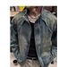 Retro Loose Vintage Stand Up Collar Denim Jacket Men's Casual Zipper Jacket_mkmklike.com