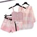 Women’s Clothing Plus Size Women's Summer Wear A Complete Set Of New Sun Protection Shirt Slim Suspenders Denim Shorts Three Piece Set_mkmklike.com