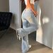 Light Blue Distressed Butterfly Rhinestone Flared Jeans High Waist Full Rhinestone Slimming Floor Length Women's Denim Pants_mkmklike.com