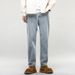 American Retro Spring Jeans, Men's Straight Harlan Small Feet Trendy Brand Washed Double Craft Middle Waist Youth Elastic_mkmklike.com