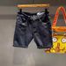 Men's Trendy Brand Slimming Black Denim Shorts Summer Thin Loose Straight Leg Five Point Pants Korean Style Versatile_mkmklike.com