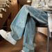 Men's Clothing Baggy Cargo Jeans - Straight Leg Distressed Denim Pants For Teen Boys & Youth, Comfortable Streetwear With Multiple Pockets, Casual_mkmklike.com