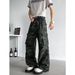 Vintage American Camouflage Cargo Jeans For Men & Women - High Street Baggy Denim Pants With Multi-Pockets & Stacked Hem_mkmklike.com