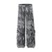 Vintage Heavy Washed Denim Pants – High-Waisted Wide-Leg Jeans For Women (Distressed Gray, Non-Stretch, Button Fly, Utility Pockets, Fall Streetwear)_mkmklike.com