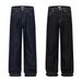 Men's Clothing washed stitching jeans versatile stretch denim casual leather brand loose straight pants_mkmklike.com