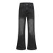 Men's Clothing Retro Washed Whiskered Straight Leg Flared Jeans, Unisex Trendy Loose Fit Versatile Long Pants_mkmklike.com