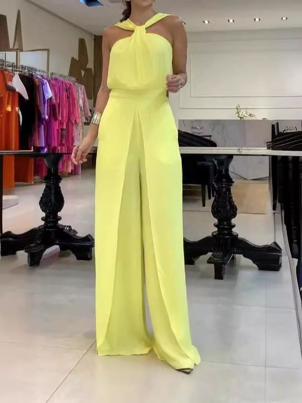 Women's Clothing ins new fashion backless sleeveless high waist jumpsuit_mkmklike.com