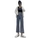 Women's Jeans, Autumn 2026 New Korean Hyuna Style High-waisted Straight Loose Cropped Pants, Slimming Trendy Trousers_mkmklike.com