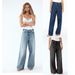 High-Waist Straight Leg Jeans For Women - Comfortable Cotton Denim Pants With Asymmetric Design, Streetwear Style (Dark Blue, Light Blue, Dark Gray)_mkmklike.com