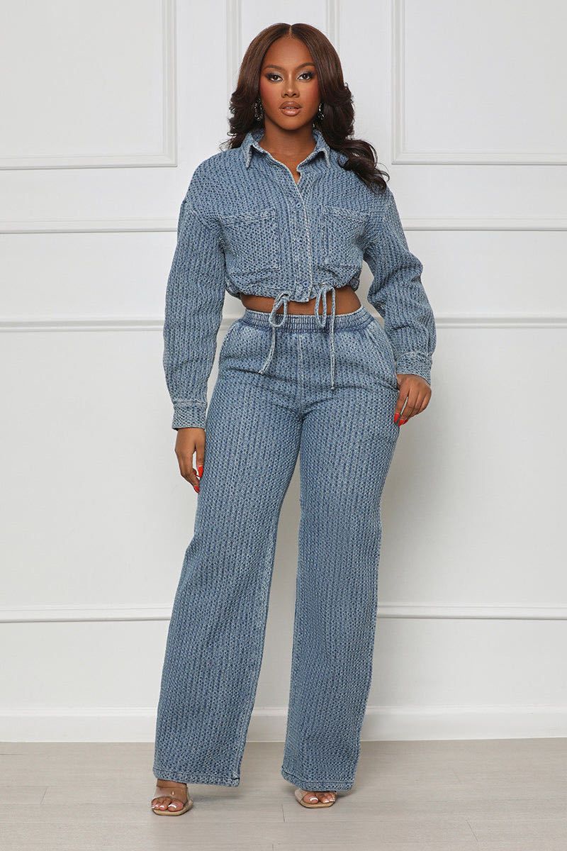 Women's Fashion New Long-sleeved Trousers Denim Women's Two-piece Set_mkmklike.com