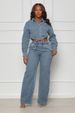 Women's Fashion New Long-sleeved Trousers Denim Women's Two-piece Set_mkmklike.com