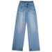 Women's Winter Flocked Stretch Denim Jeans - Cozy Straight-Leg High Waist With Retro Style (Blue, Sizes 26-32)_mkmklike.com