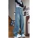 Early Autumn Fashion Retro Jeans For Men And Women High Street Trend Washed Bamboo Pattern Loose Versatile Wide-Leg_mkmklike.com