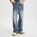Men's Clothing Heavyweight Bamboo Washed Denim Jeans Loose Fitting Wide Leg Trousers For Men And Women Street Style Retro High Street_mkmklike.com