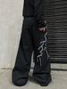 DFGIGT Men's Hip-hop Embroidered Baggy Jeans Loose Fit Denim Black Trousers_mkmklike.com