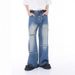 Men's Distressed Straight-Leg Jeans – Vintage Washed Denim With Raw Hem (S-3XL, 90% Cotton, American Streetwear, Retro Loose Fit)_mkmklike.com