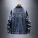 Men's 2025 New Trendy Loose Workwear European And American Street Retro Denim Jacket Spring Autumn_mkmklike.com